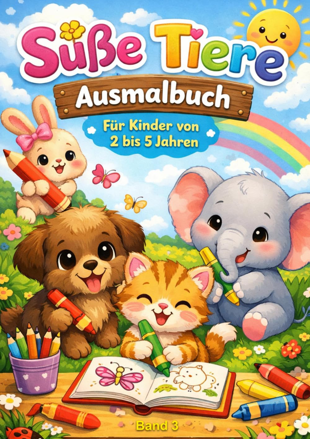 Süße Tiere Band 3 Bauernhof und Wald: Ausmalbuch - Für Kinder von 2 bis 5 Jahren (Süße Tiere – Ausmalbuchreihe)