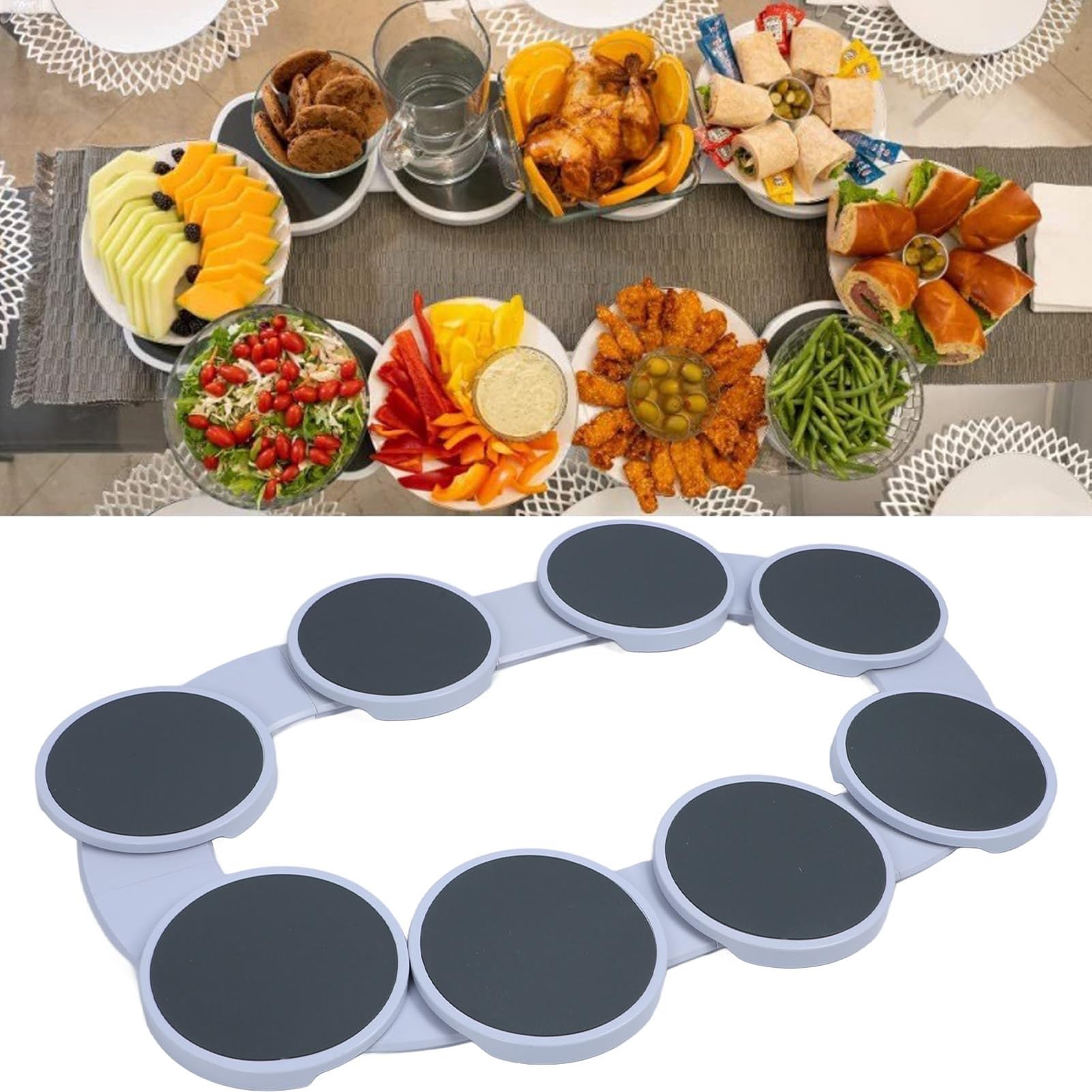 Giratorio Lazy Susan, Giratorio para Fiestas con Rotación de 360°, Resistente Al Calor, Reutilizable, Giratorio, Bandeja Organizadora de Alimentos, Lazy Susan