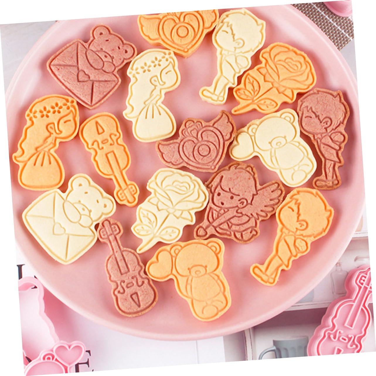 Garneck 5 Set Di Per Biscotti Di Per Biscotti Timbri Per Cottura Per Cottura Riutilizzabili Per Biscotti 8 Pezzi * 5