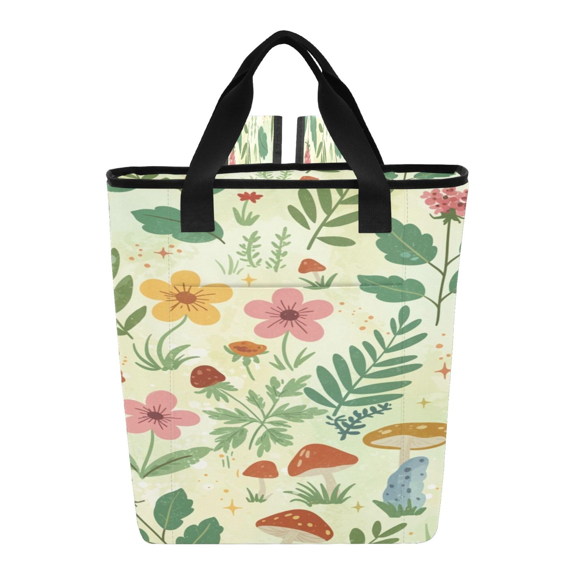 PYBUG Mushrooms Reusable Insulated Backpack 36 Cans,Large Leakproof Portable Cooler Tote Organizer for Office Picnic Hiking Beach BBQ