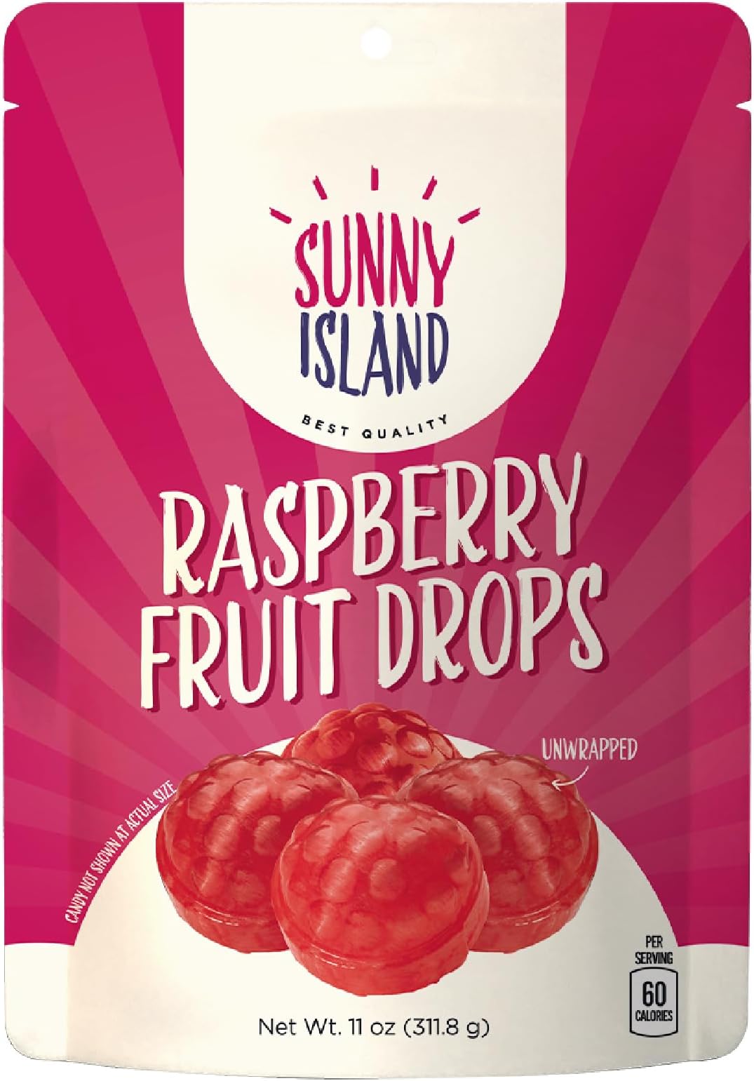 Raspberry Drops Old-Fashioned Hard Candy, 11-Ounce Bag
