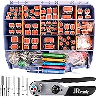 Vista 1 de JRready ST6306-1 Kit maestro de conectores Deutsch con herramienta de crimpado estilo torreta Deutsch JRD-HDT-48, conectores DT DTM DTP DTHD