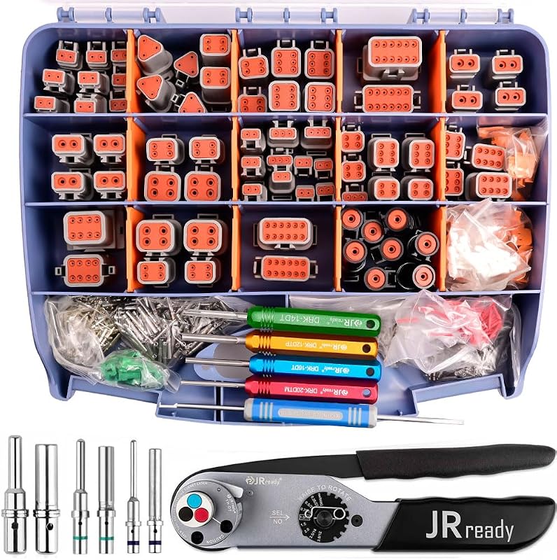 Kit Master de Conectores Deutsch DT DTM DTP DTHD JRready ST6306-1 com Alicate de Crimpagem – 445 peças