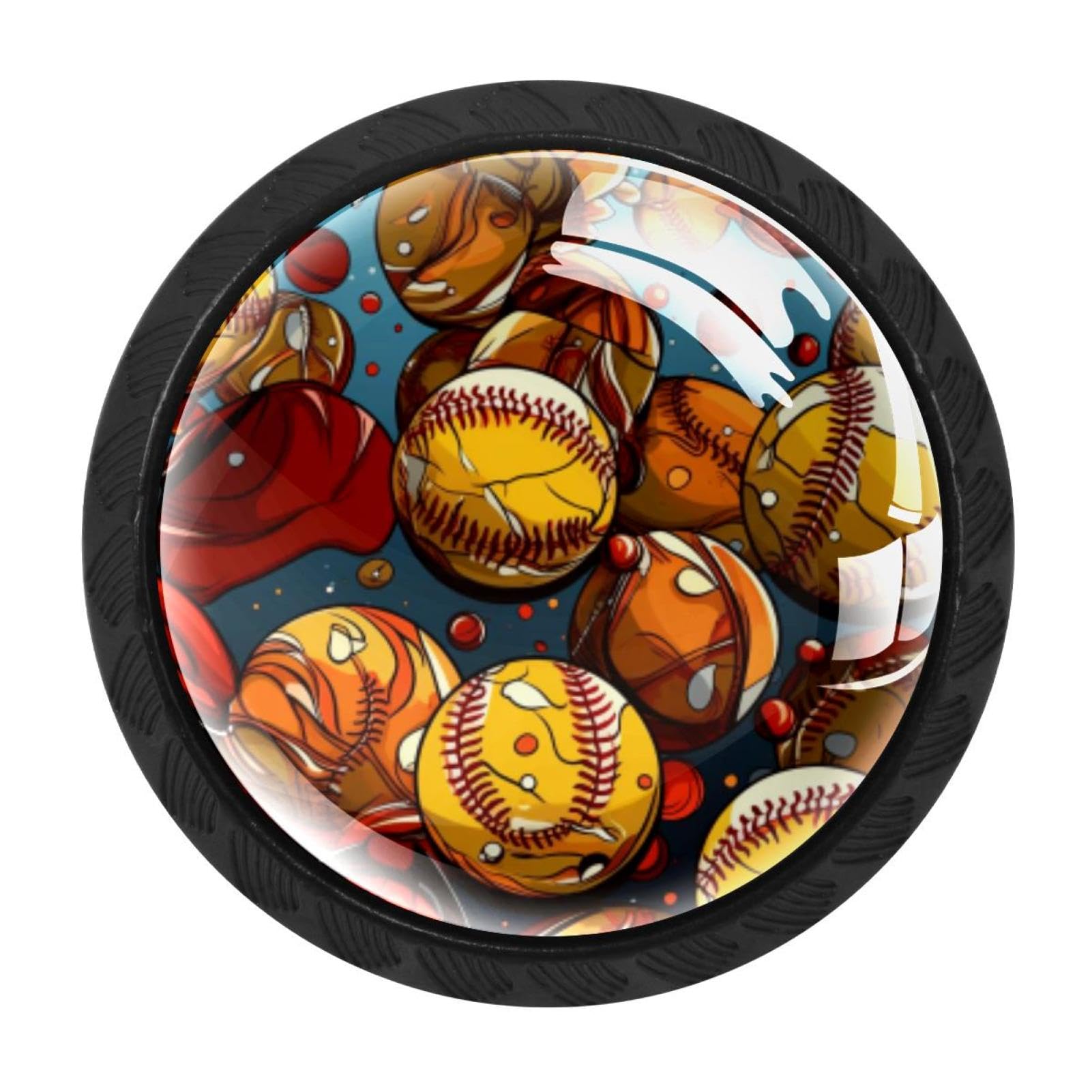 Chenzzzz Multicolored 02 4 Pieces Kitchen Cabinet Knobs Baseball Drawer Knobs Dresser Knobs Drawer Pulls Door Knobs Dresser Drawer Handles Knobs For Dresser Drawers