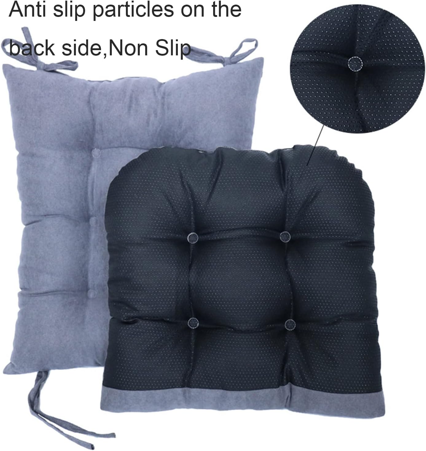 Rocking Chair Cushion Pad, 2 Piece Indoor/Outdoor Rocking Chair Cushions Set Non-Slip Overstuffed Patio Chair Cushion,Navy Blue