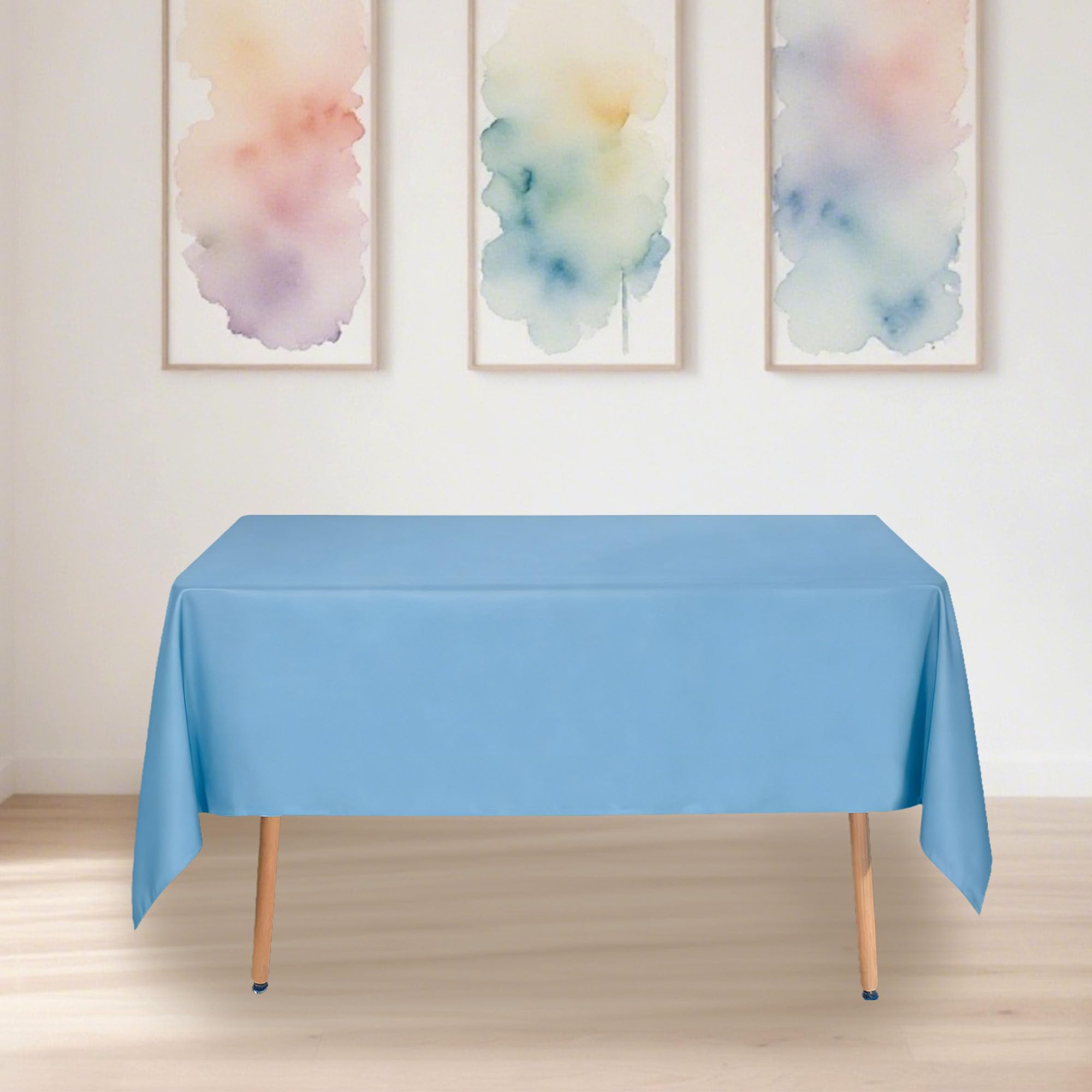Nappe imperméable bleu ciel 120x155 pour table rectangulaire