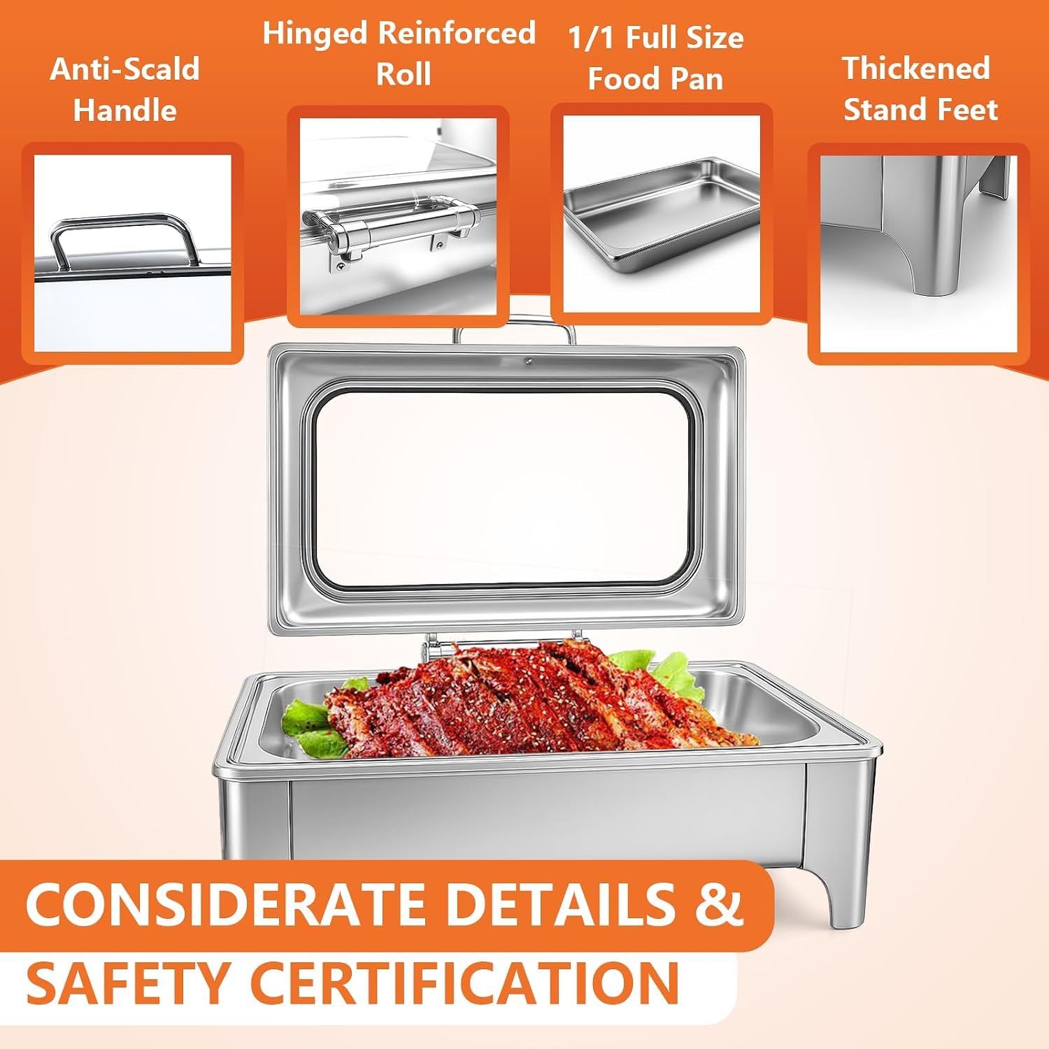 TYH Scaldavivande Elettrici, Scaldavivande Elettrici per Buffet, con Controllo della Temperatura Regolabile, Diverse Opzioni di Vaschette per Alimenti, con Coperchio Trasparente
