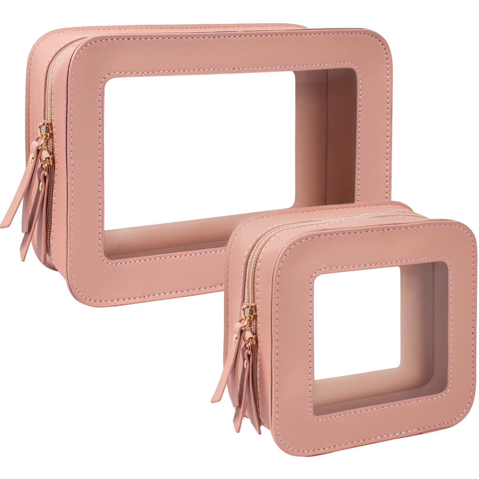 KOTORA Clear Makeup Bag Set for Women Portable Clear Make up Bag Cute Waterproof Travel Cosmetic Case Toiletry Pouch for Car Essentials for Women