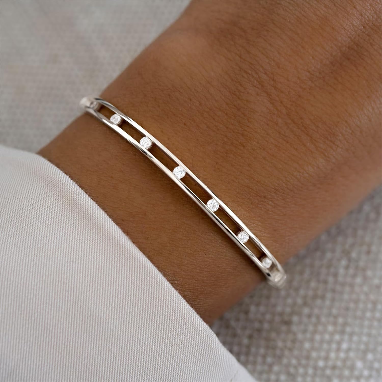 Gold Bangle Bracelets for Women, 18K Gold/Silver Plated Bangles for Women Gold Bracelets for Women Cuff Bracelet Tarnish Free Jewelry for Women Accessories for Her Gifts - Image 3