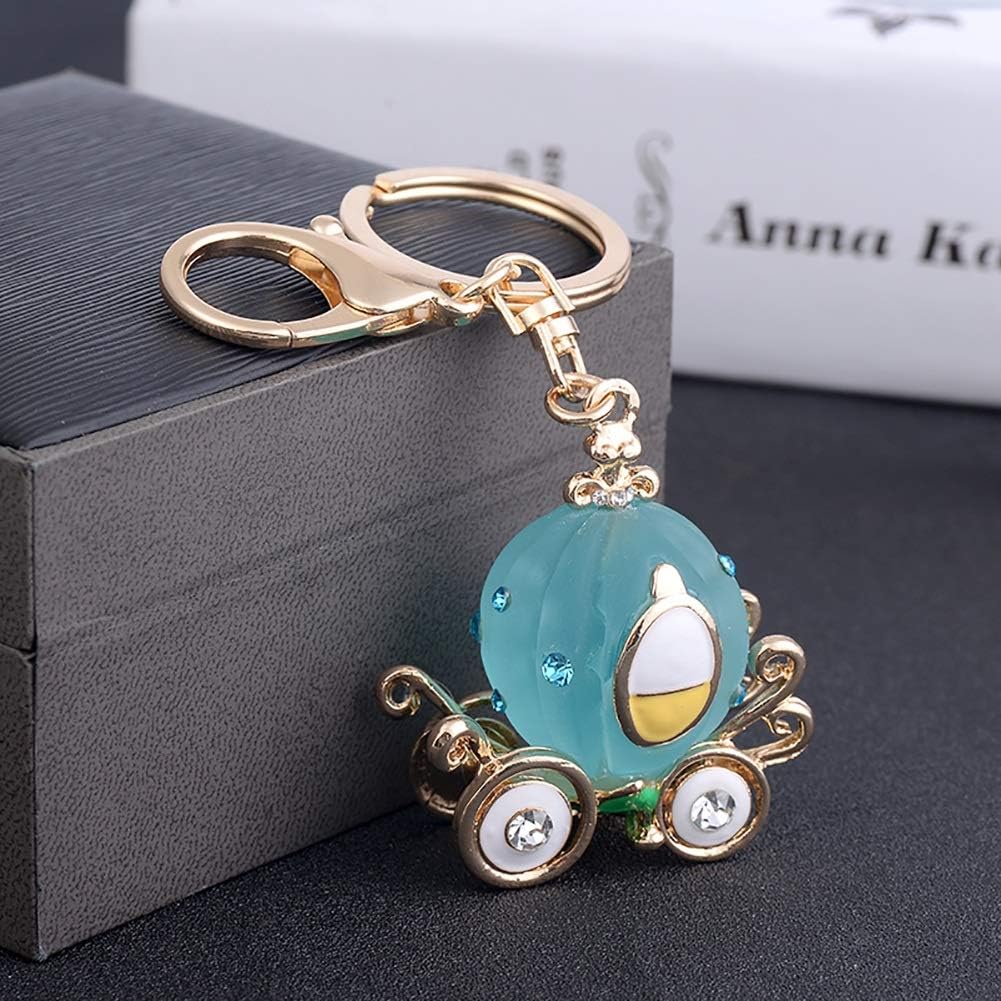 MMD Keychain Pendant Beautiful And Lovely Pumpkin Carriage Key Chain Fashion Wild Bag Pendant (Color : Blue)