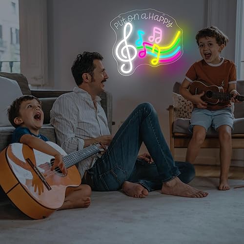 Miniatura 6 de Letrero de neón musical para decoración de pared, nota musical, luz LED de neón para dormitorio, música en vivo, para estudio, aula, fiesta, bar,