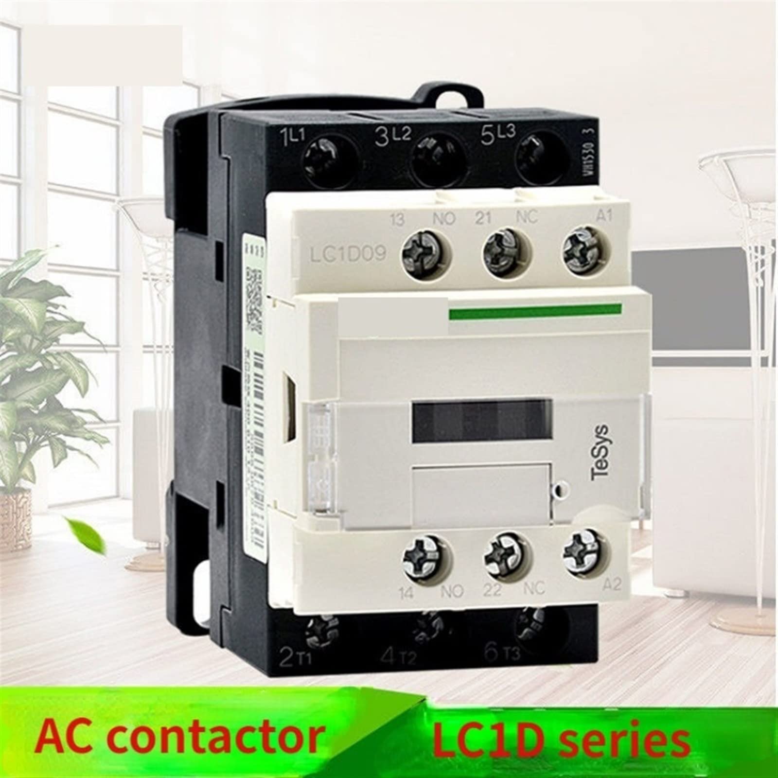 Contactor trifásico de 220 V CA, 3 Polos, 50/60 Hz, 3P, Controlador Interruptor Montaje en riel, 1 NA, NC, Voltaje Bobina: 24, 110, Unidad(Lc1d32,24V)