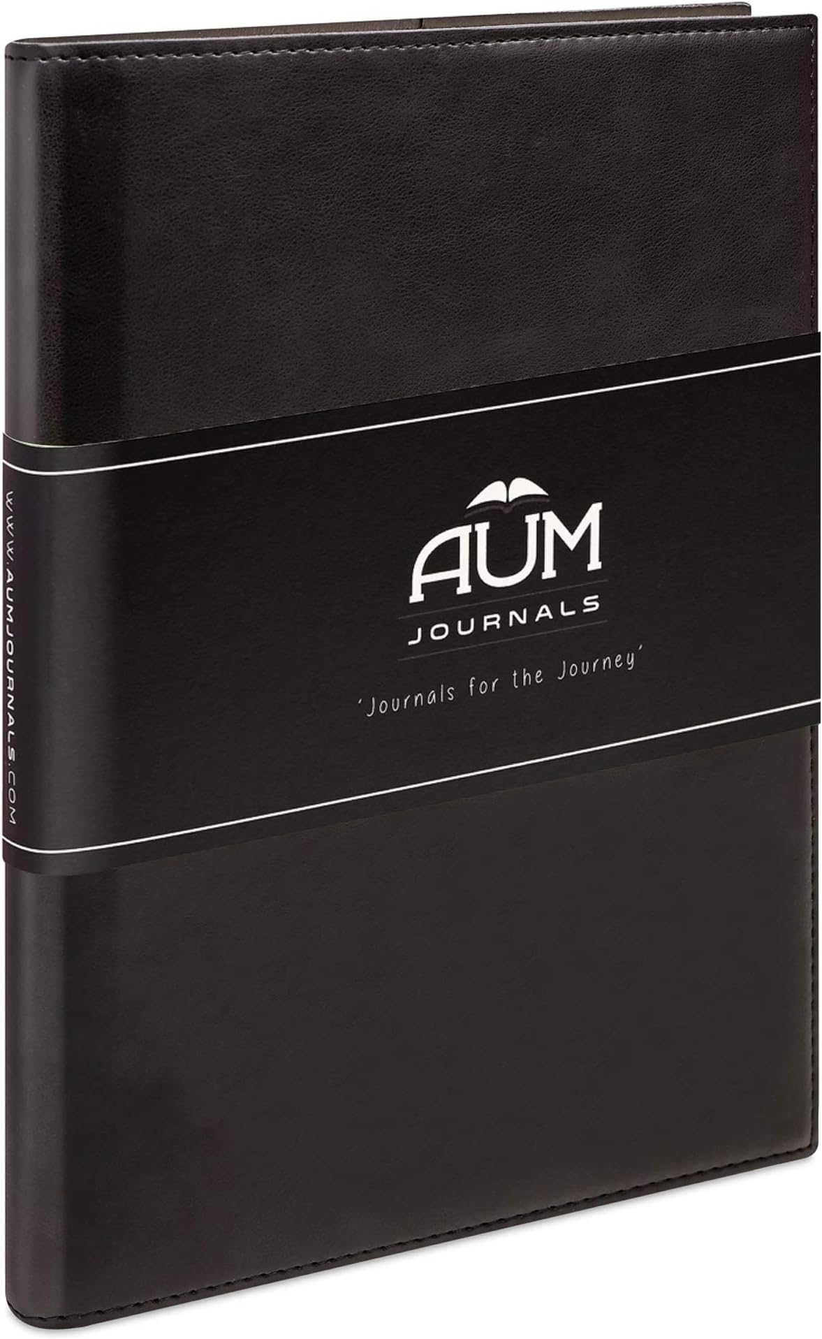 AUM Journal for Life - Refillable Leather Journal Notebook B5 Large Journal Journaling Size (24x18cm) Aum Journals Lined Faux Leather Journal - B5 Pro Range - Black Journal