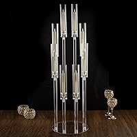 Vista 12 de 16 piezas de 8 brazos de candelabros de acrílico para centros de mesa, portavelas transparentes con pantalla para decoración de mesa, centro de mesa