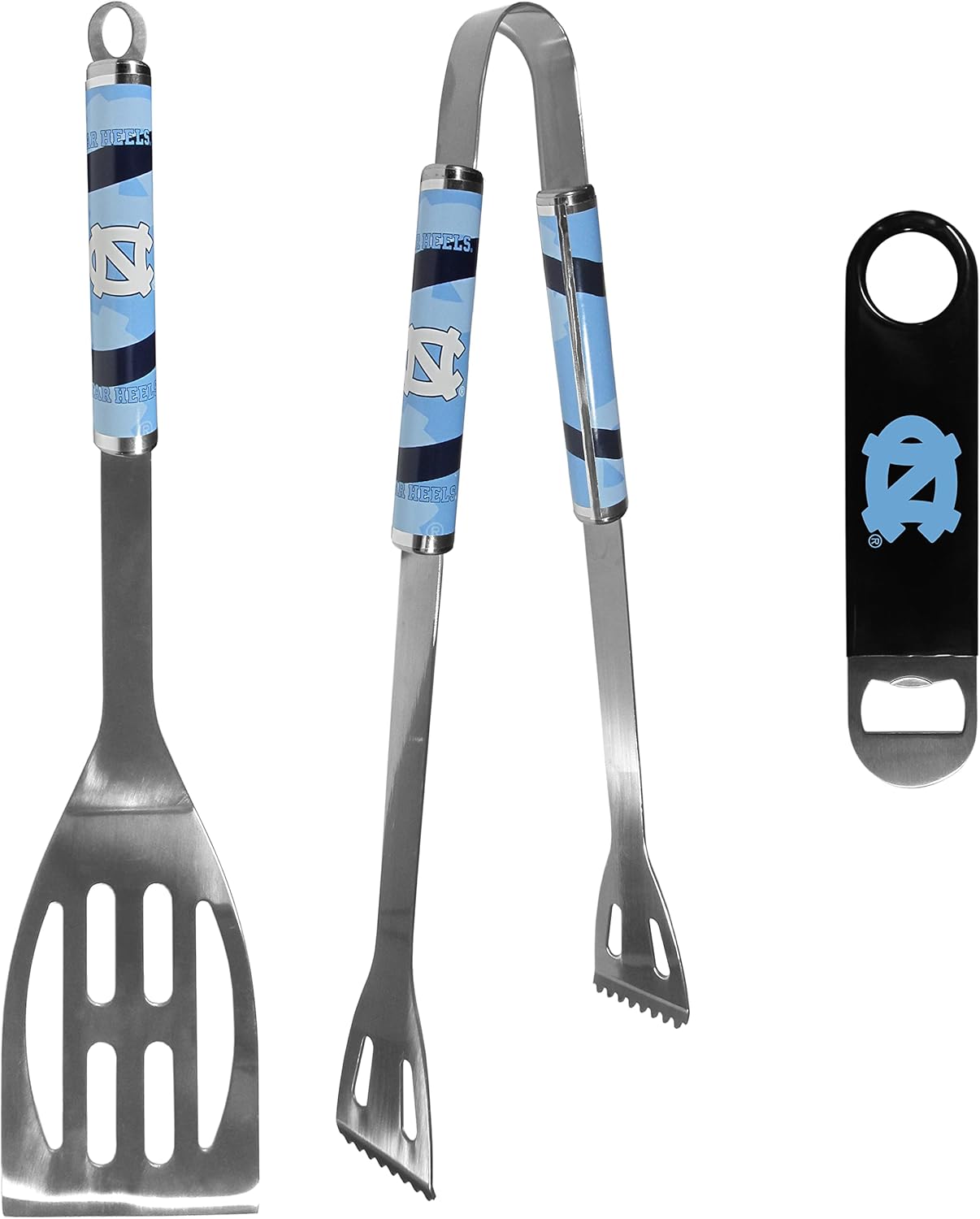 Siskiyou Sports NCAA North Carolina Tar Heels Unisex 2 pc BBQ Set and Bottle Opener, Team Colors, One Size