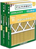 Filterbuy 20x25x5 MERV 11 Air Filters (2-Pack) - Pet & Allergy Defense for Honeywell FC100A1037, Lennox X6673 (19.88x24.75x4.38 Actual)