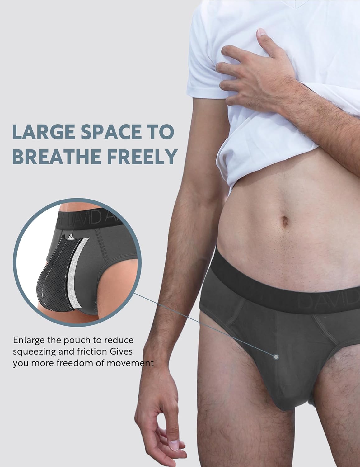 DAVID ARCHY Men's Underwear Briefs Rayon Made from Bamboo Wicking-Moisture Support Pouch Soft Underwear for Men 4 or 7 Pack - Image 2