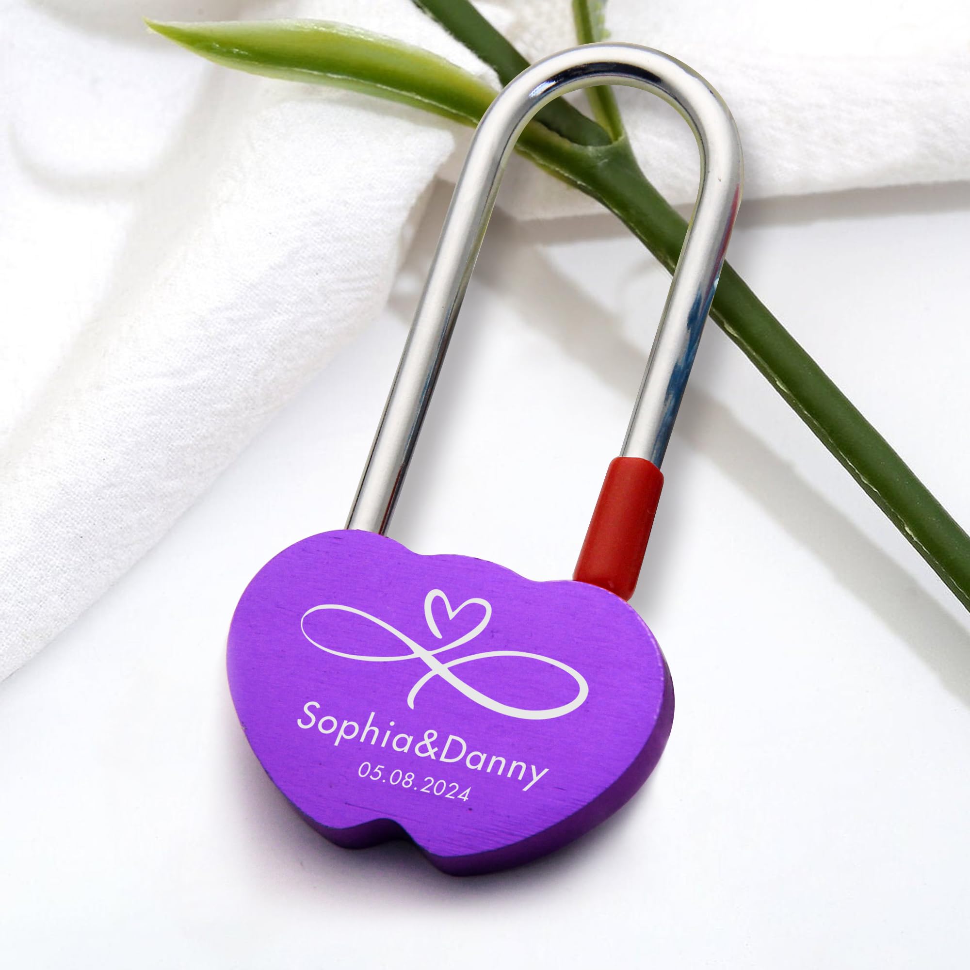 Personalised Padlock Personalised Engraved Love Lock Personalised Engraved Padlock for Bridge Love Locks Padlock for Her Him Girls Custom Gift Birthday Anniversary Wedding(Purple Design 3)