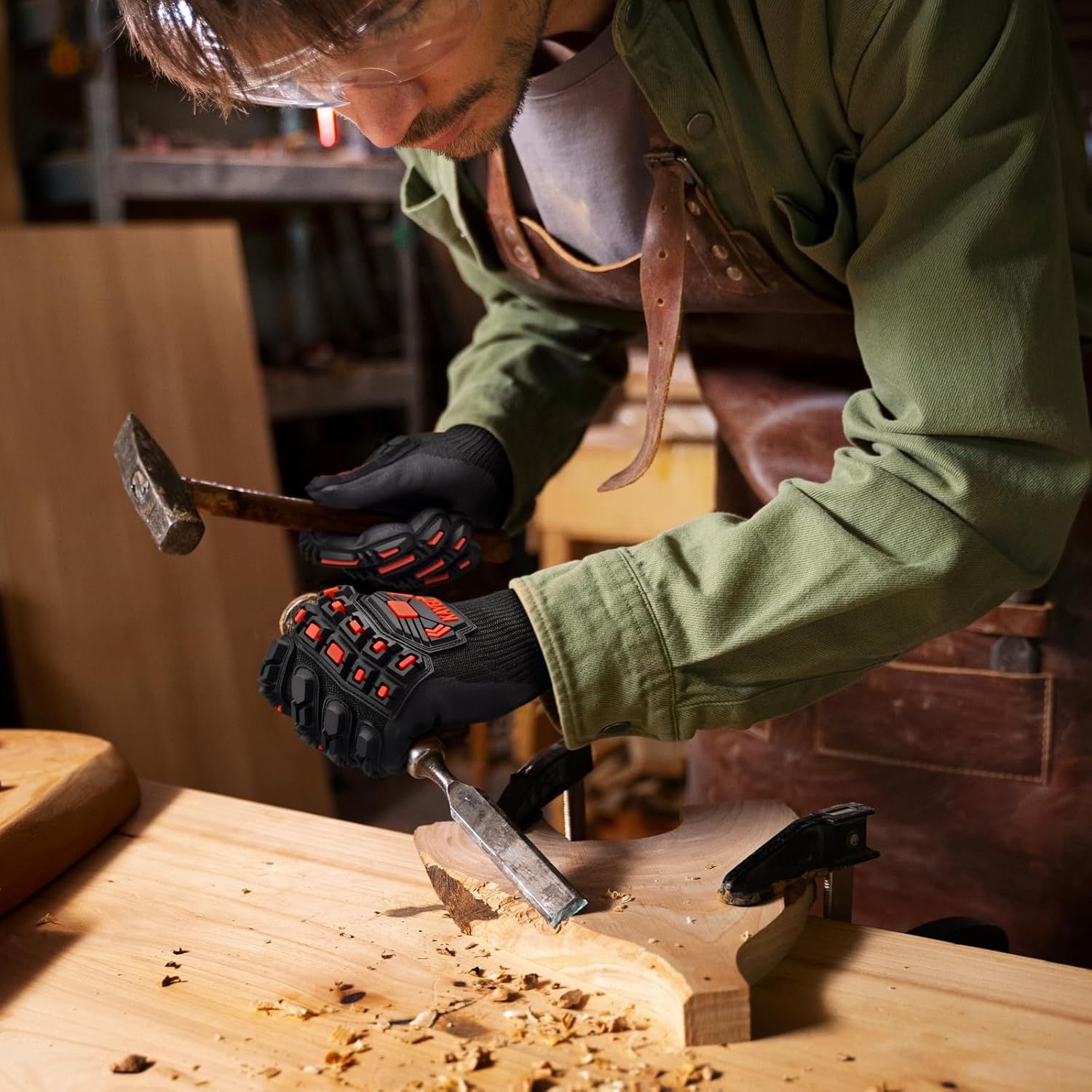 KAYGO Impact Resistant Work Gloves, Ansi A3 Cut Resistant Impact Work Gloves with HPPE Liner, Nitrile Coating KG30N TPR - Image 7