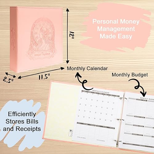 Miniatura 6 de COFICE Carpeta planificador de presupuesto y organizador mensual de facturas (11.5 x 12 x 2.5 pulgadas), libro de presupuesto con divisores de