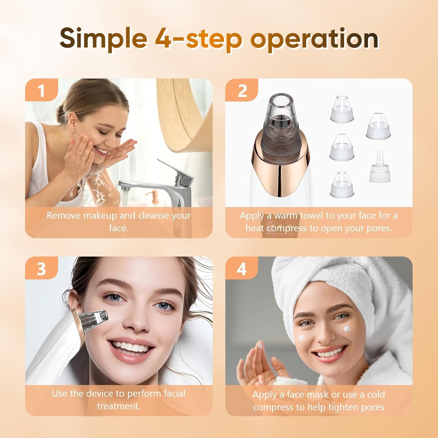 Feelon 5-in-1 Blackhead Remover Machine – Electric Pore Cleaner & Whitehead Removal Tool, Deep Face Cleaner Machine for Acne, Pimple & Blackhead Removal, USB Rechargeable Derma Suction Device 1