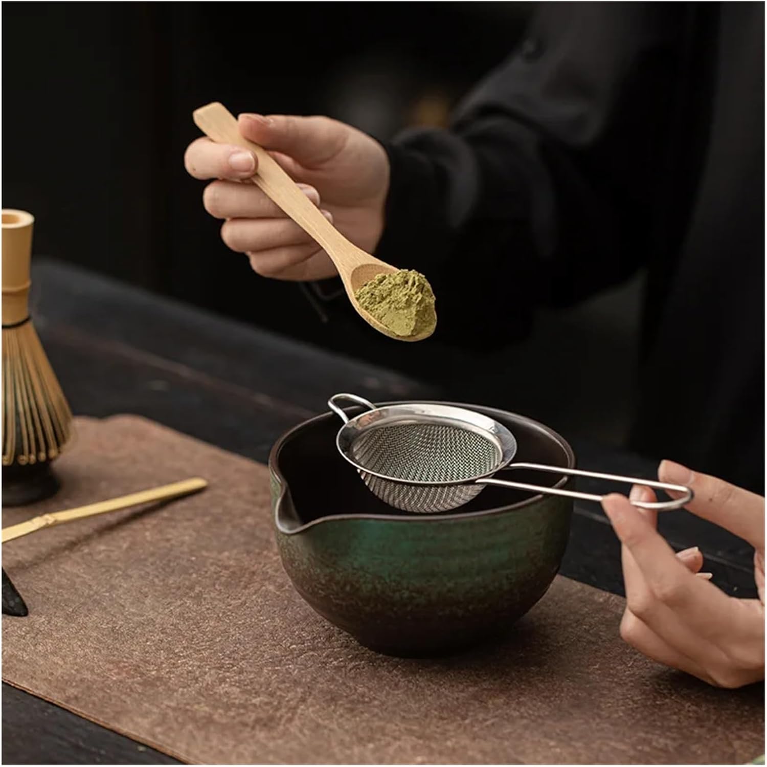 8pcs Matcha Tea Sets For Whisk Ceramic Bowl With Spout Tea-making Tools(8PCS-A02)