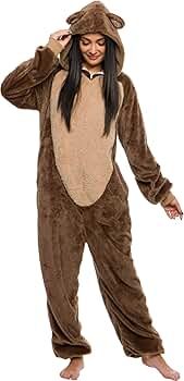 Amazon.com: Funziez! Slim Fit Sherpa Adult Onesie - Animal