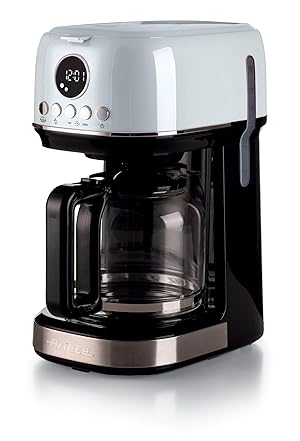 Ariete 1396/01 Moderna cafetera de filtro, Café de goteo, Capacidad hasta 15 tazas, Base calefactora, Pantalla LCD, Filtros extraíbles y lavables, Blanco