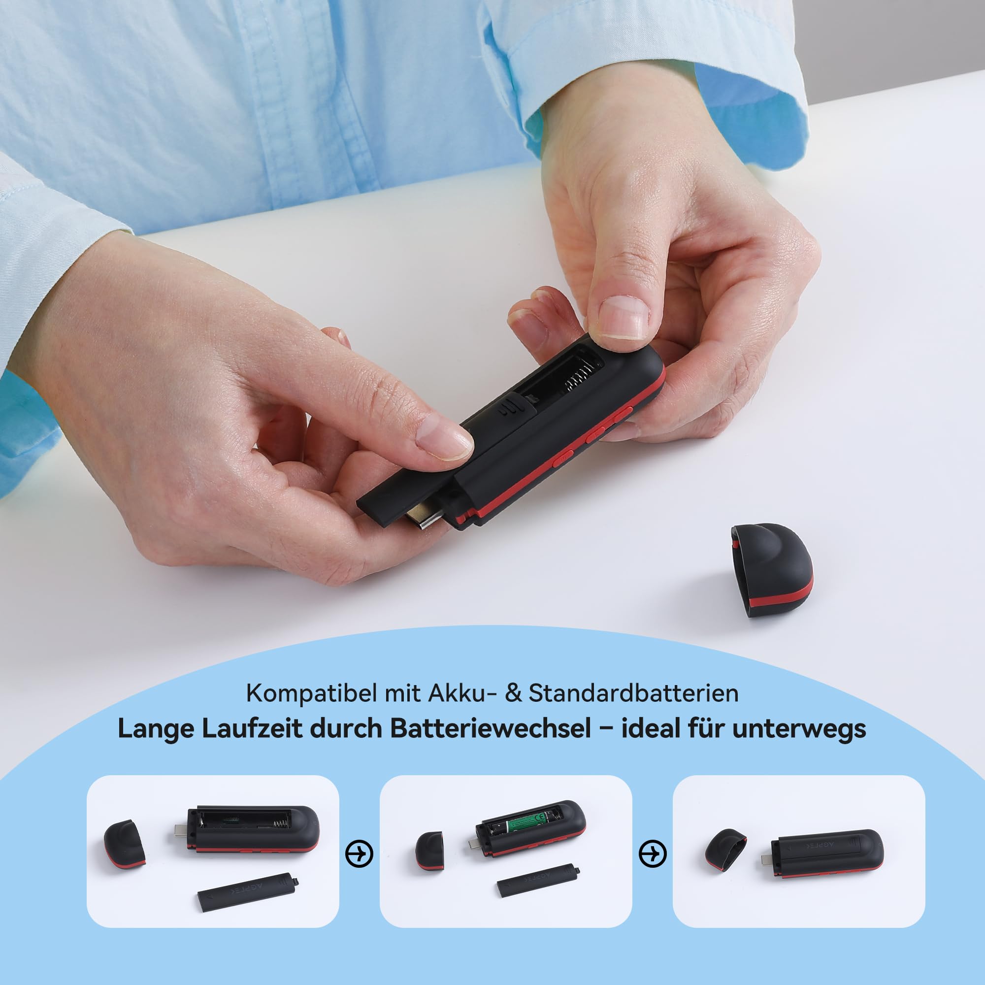 AGPTEK 64 GB USB-C MP3-Player, Tragbar 2-in-1 Typ-C- und USB-Musikplayer, USB Stick mit UKW-Radio, Aufnahme (Kein Bluetooth Unterstützung für Handy Verbindung