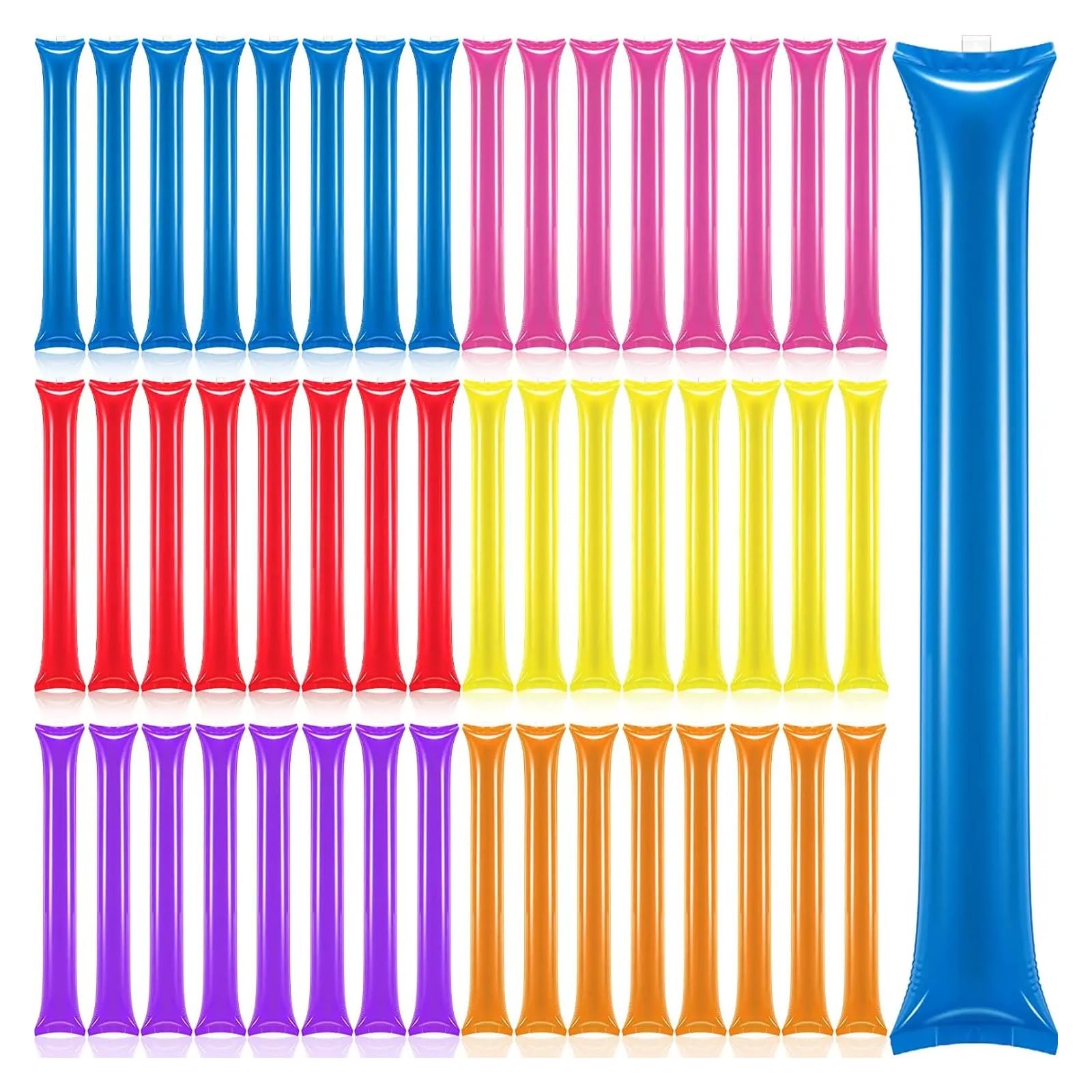 48 szt. Thunder Sticks Team Spirit Boom Stick Cheering Stick Plastikowe Cheerleading Clapper nadmuchiwane urządzenia do hałasu, żółte