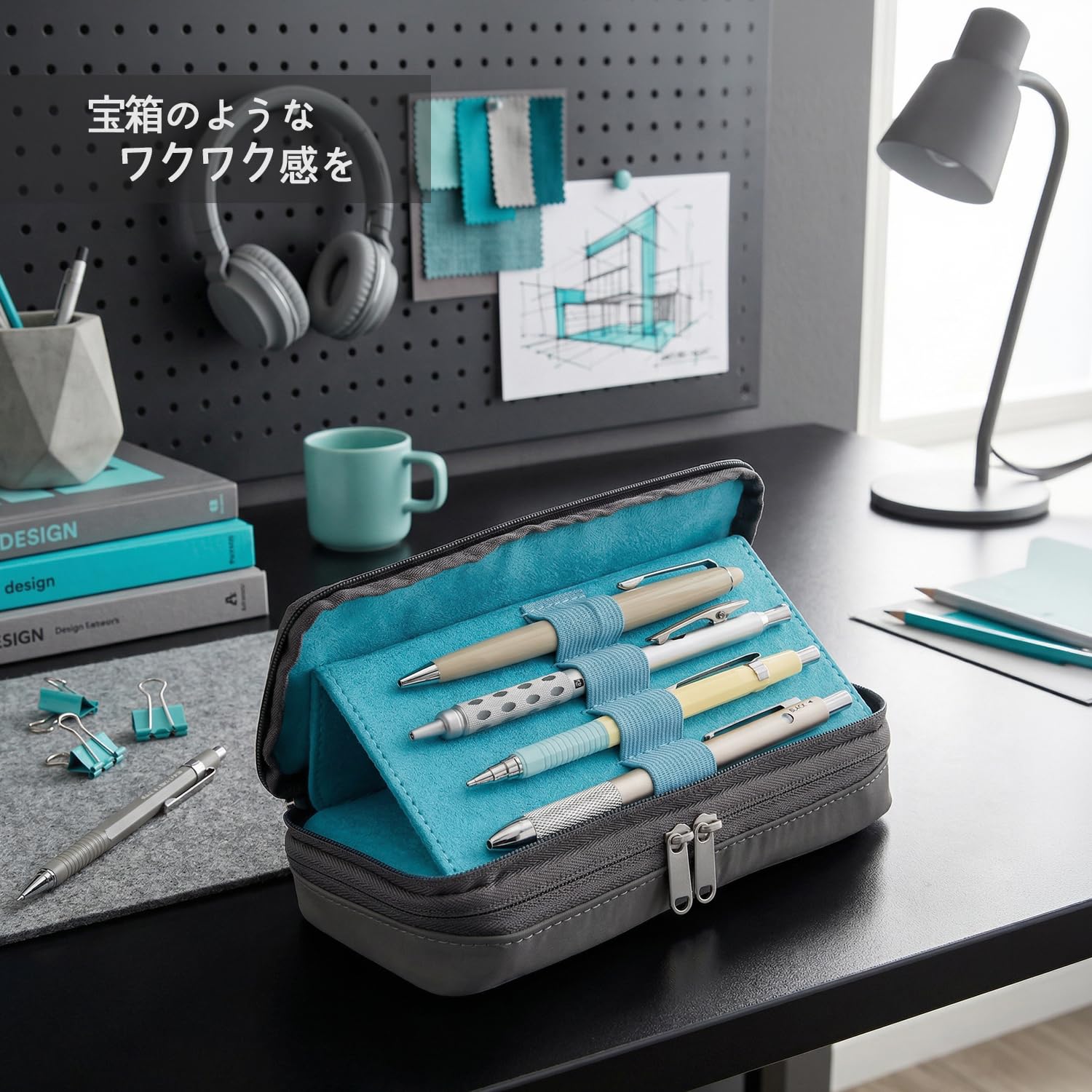 プラス ペンケース ポーチ FABFAB ファブファブ ダブルルームタイプ - 4