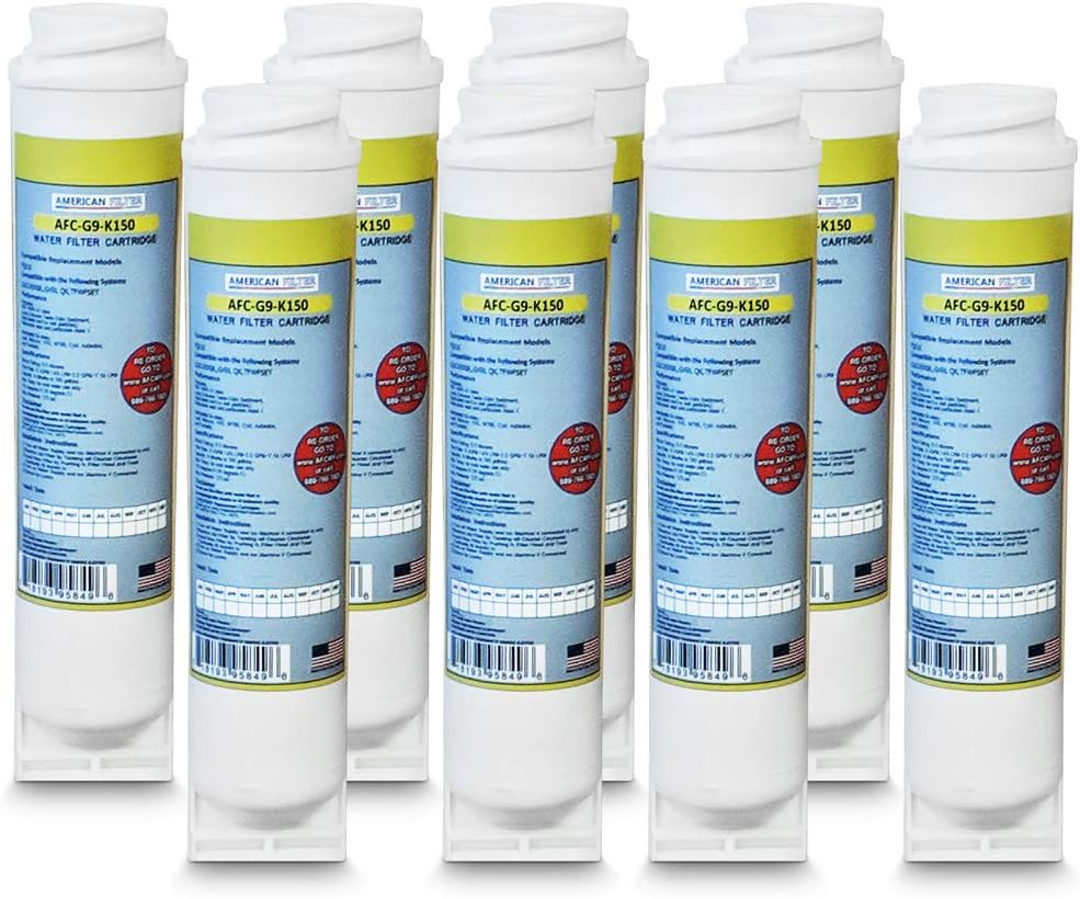 American Filter Company®, Water Filter, Model # AFC-G9-K15, Compatible with GE (R) FQK1K Filters 8-Pack