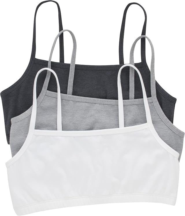 Hanes Women's String Bralette Pack, 3-Pack, Cotton Sports Bralette Bras for Women, Solid or Assorted Wireless Bras