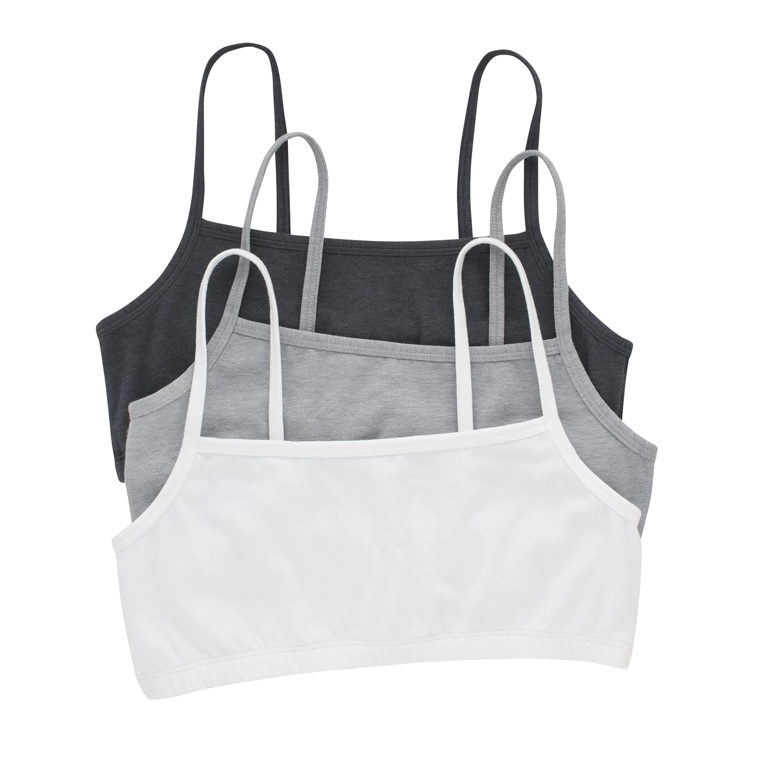 Hanes Womens Cropped Bralette Pack 3-Pack Breathable Crop Top Bras Solid or Assorted 3-Pack