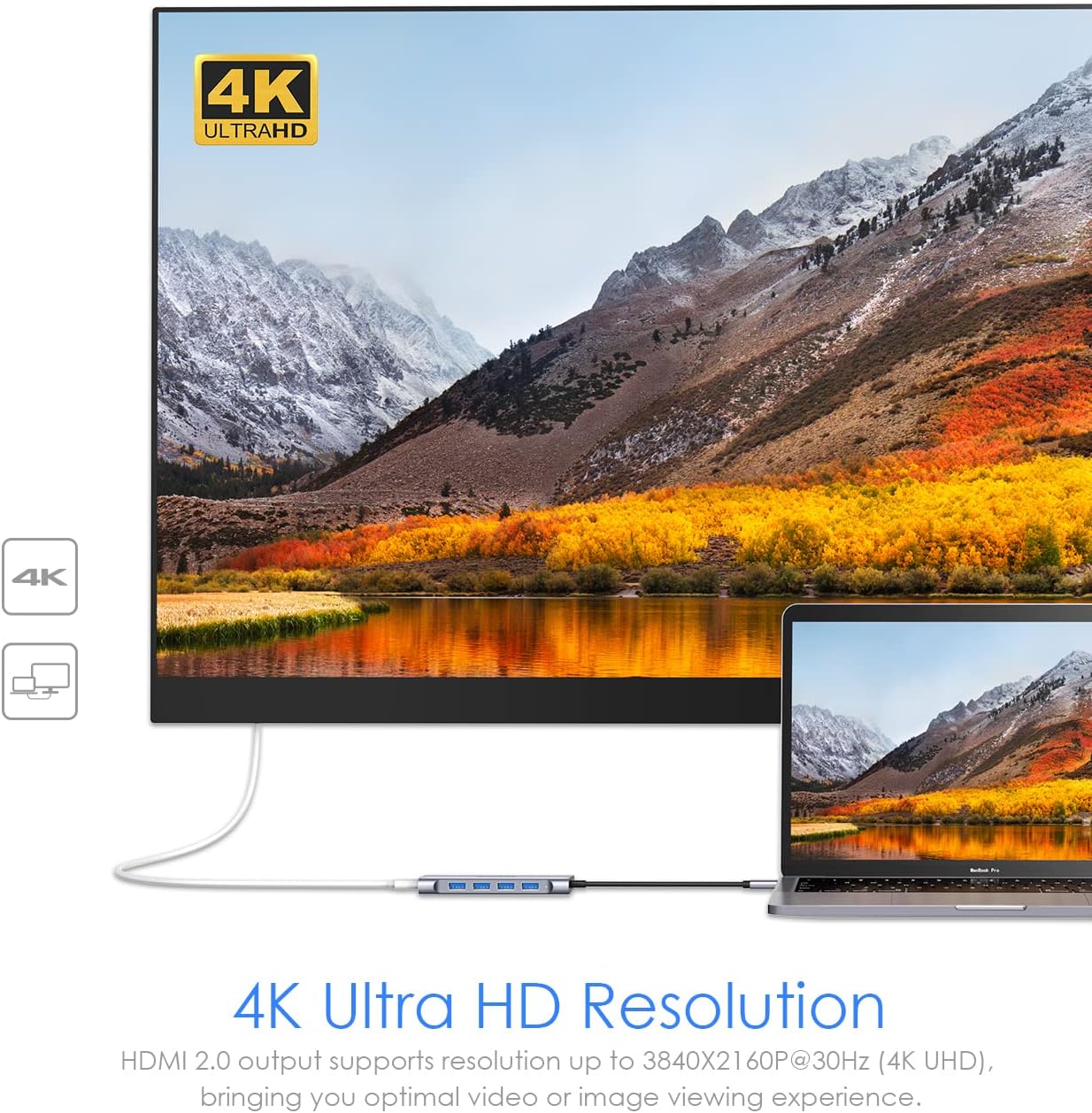 Lention USB-C adaptér - ukážka kompatibility