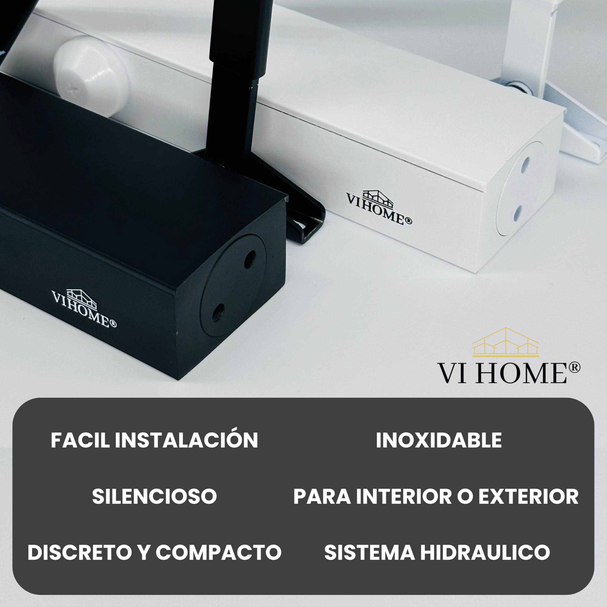 Cierrapuertas Automático CERRAMATIC M-200 - Muelle Ajustable 45-65 Kg, Retenedor Silencioso