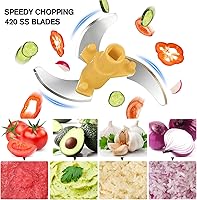 Vista 2 de Procesador manual de alimentos, picador de verduras, 2.3 tazas, pequeño, pequeño, pequeño, tirador de cebolla, picador de cebolla, cortador de ajo