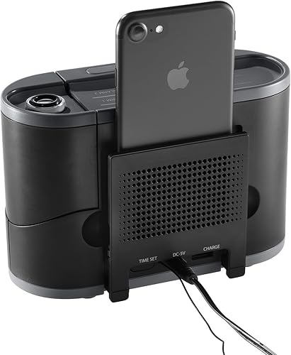 Miniatura 6 de Homedics SoundSleep - Reloj despertador recargable y máquina de sonido de ruido blanco, despertador de proyección 6 en 1 y máquina de sonido para