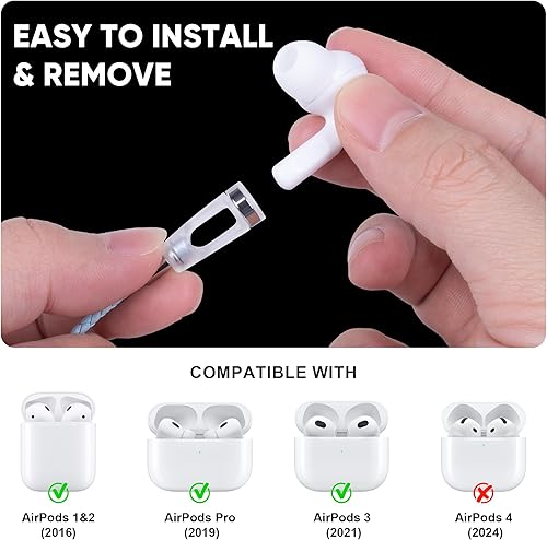 Miniatura 6 de Correa de cuello antipérdida para Airpods, cuerda magnética fuerte de cuero sintético, compatible con AirPods 1 y 2, Pro, 3 , Pro 2, oro amarillo