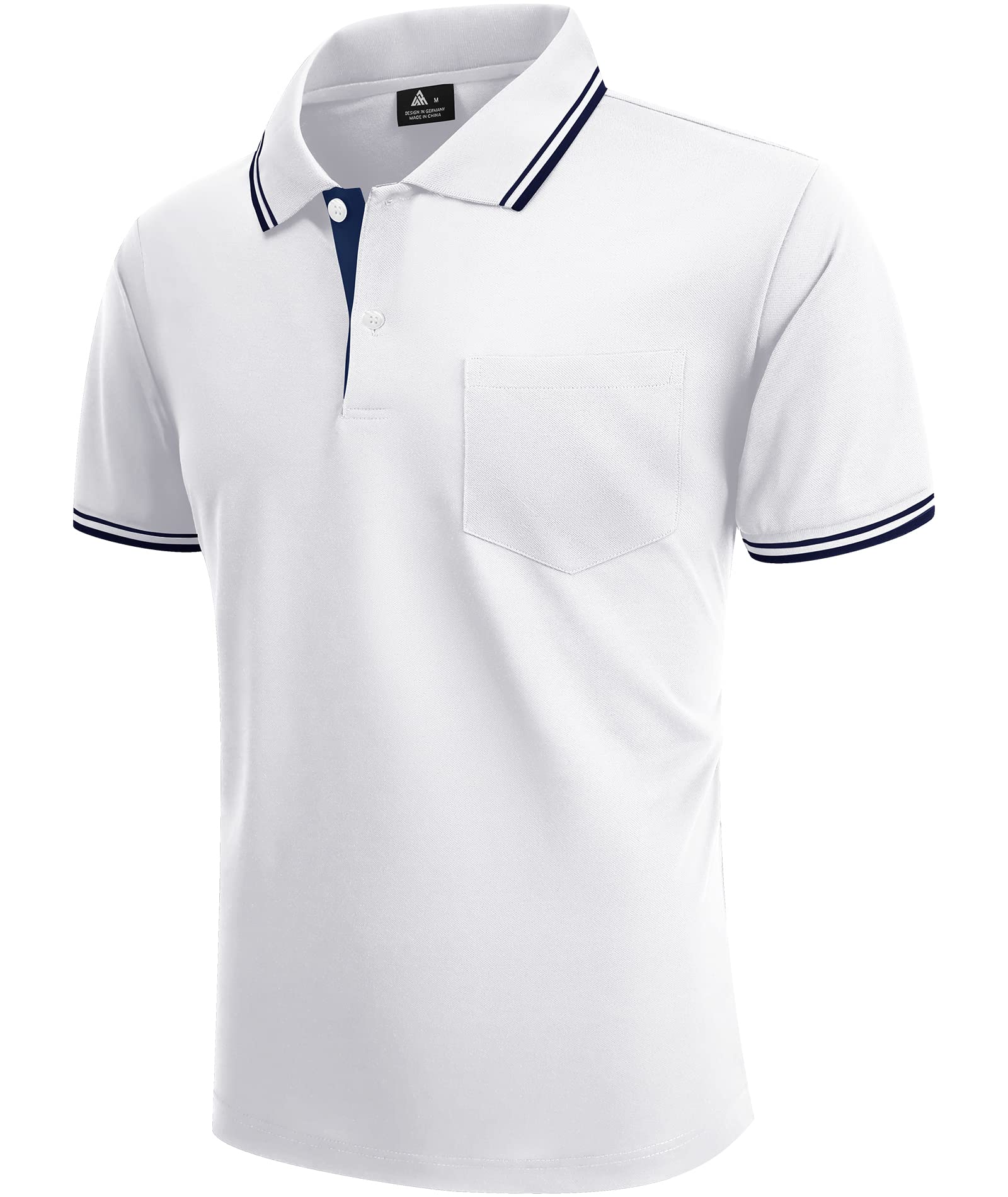 Snapklik.com : SECOOD White Polo Shirts For Men Short Sleeve Golf Polo