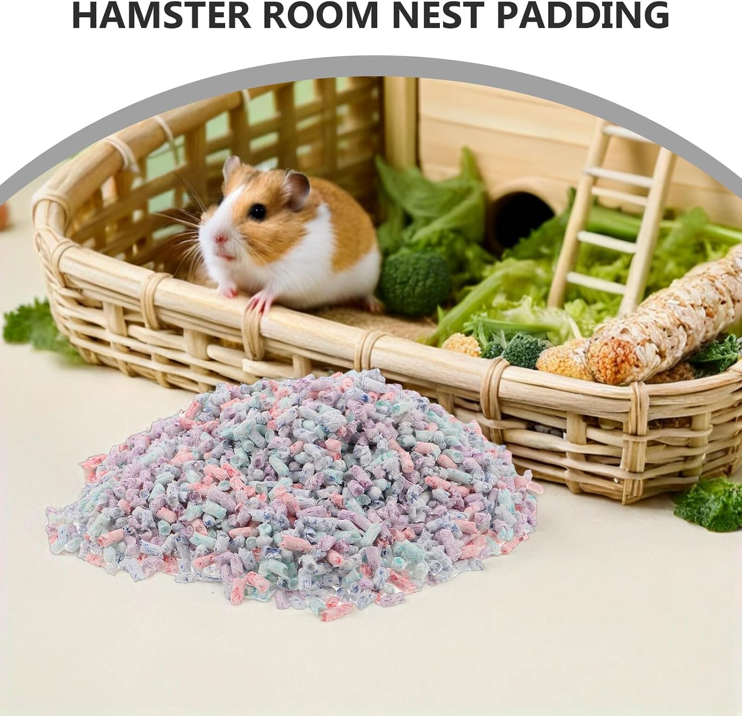Paper Hamster Bedding and Small Animal Cage Liner, Absorbent Breathable Paper Pulp Bedding, 1kg Pack for Rats, Gerbils, Guinea Pigs, and Bunnies