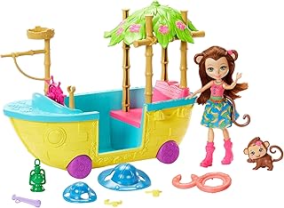 Enchantimals Barco de la Selva mágica con muñeca Merit Monkey (Mattel GFN58)