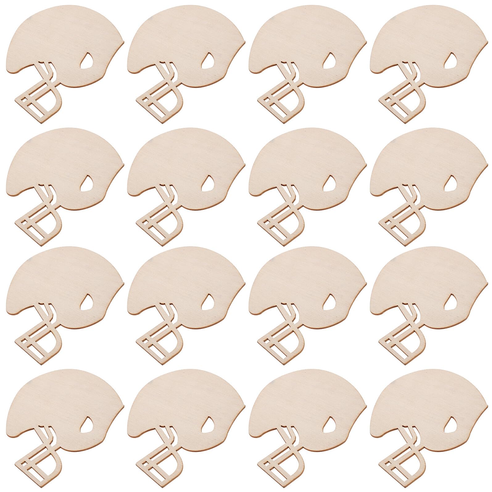 Casques de football bois brut suspensions pour décoration anniversaire enfant