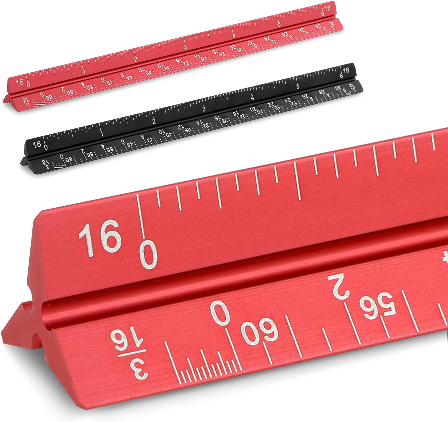 Prasacco 2 Pack 6 Inch Architectural Scale Ruler, Small Engineer Scale Ruler Mini Scale Ruler Pocket Aluminium Metal Ruler for Architects Engineering Artists Draftsman Drawing Drafting