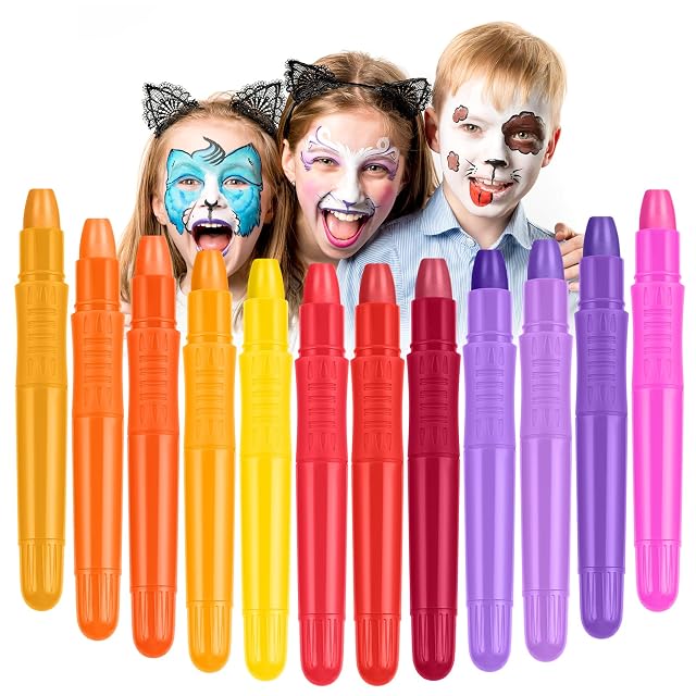 URAQT Pinturas Cara para Niños, 12 Pintacaras Infantil, Textura Mate,Tipo A