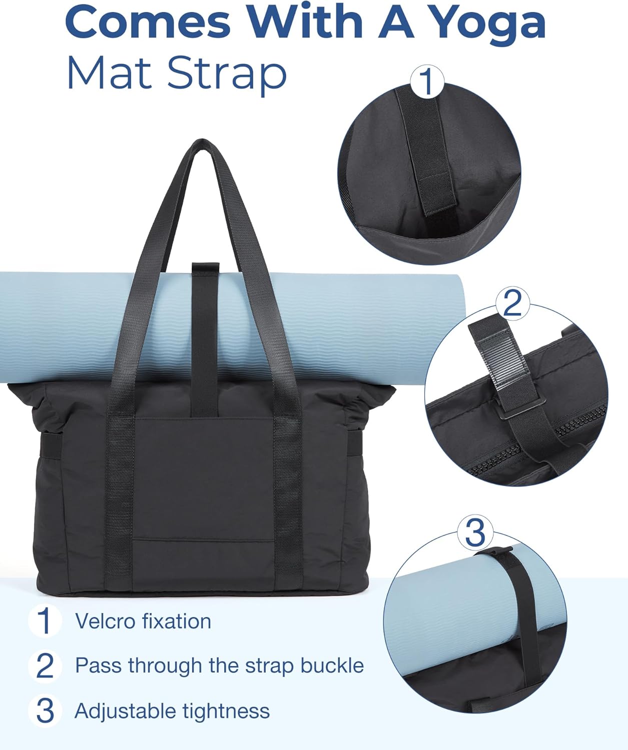 BAGSMART Tote Bag for Women, Tote Bag with Zipper Work Tote with Compartments Nurse Shoulder Hanbag for Travel, Gym - Image 5