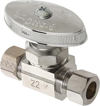 BrassCraft OCR11X C1 Nominal Compression Inlet and Outlet Multi-Turn Straight Valve, 1/4"