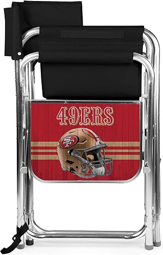 Miniatura 128 de PICNIC TIME NFL Unisex-Adult NFL Sports Chair with Side Table, Beach Chair, Camp Chair for Adults Negro