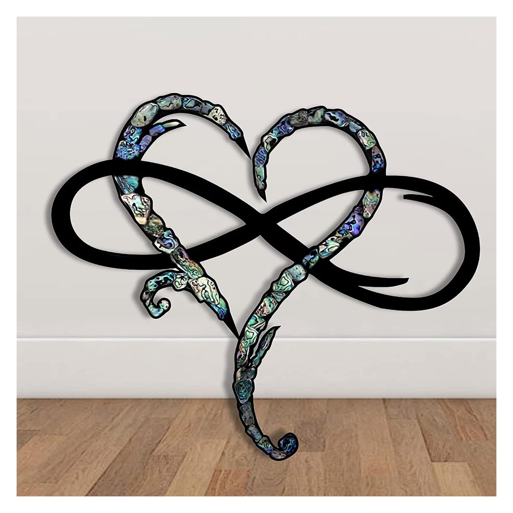 Colorful Metal Infinity Heart Wall Art Decor 55 * 48cm Forever Infinity Wall Sculpture Sign for Living Room or Wedding Decoration