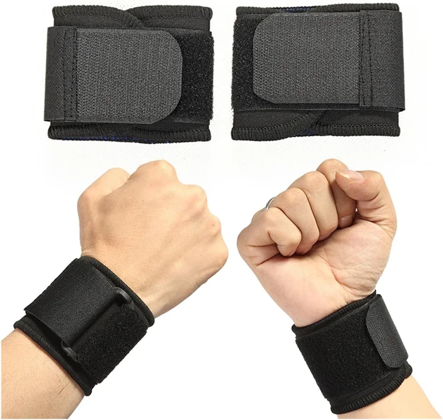 Wrist Support Wraps - Breathable Fitness Wrist Straps for Weightlifting, Cross Training, Gym & Strength Training - Wrist Brace for Injury Prevention & Recovery(Black)